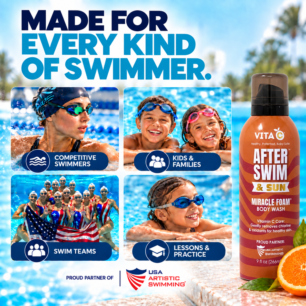Vita C After Swim Miracle Foam Body Wash - wholesale